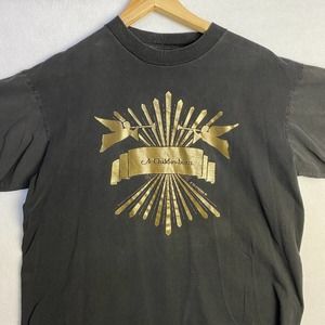 Vintage Single Stitch 90's Tshirt Faded Gray Gold A Child is Born Size Medium